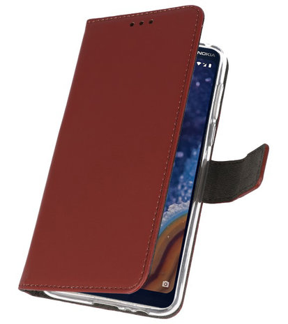 Wallet Cases Hoesje voor Nokia 9 PureView Bruin