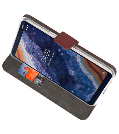 Wallet Cases Hoesje voor Nokia 9 PureView Bruin