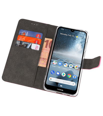 Wallet Cases Hoesje voor Nokia 4.2 Roze