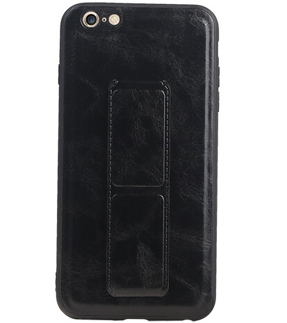 Grip Stand Hardcase Backcover voor iPhone 6 Plus Zwart