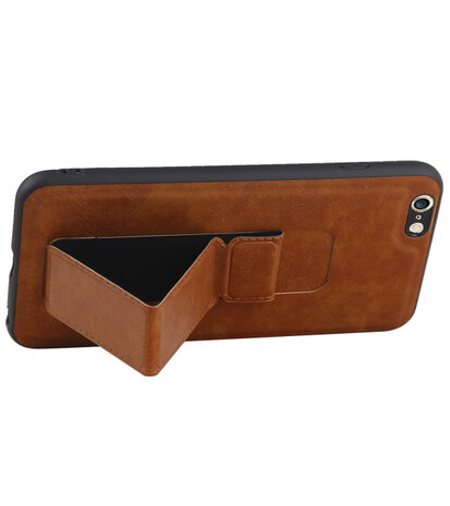 Grip Stand Hardcase Backcover voor iPhone 6 Plus Bruin