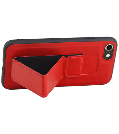 Grip Stand Hardcase Backcover voor iPhone SE 2020 / 8 / 7 Rood