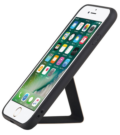 Grip Stand Hardcase Backcover voor iPhone SE 2020 / 8 / 7 Bruin