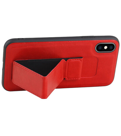 Grip Stand Hardcase Backcover voor iPhone XS / X Rood