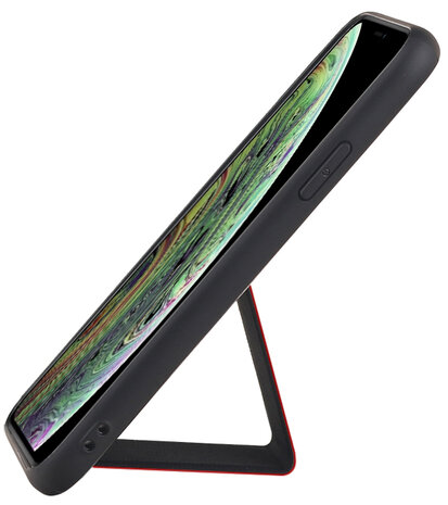 Grip Stand Hardcase Backcover voor iPhone XS / X Rood