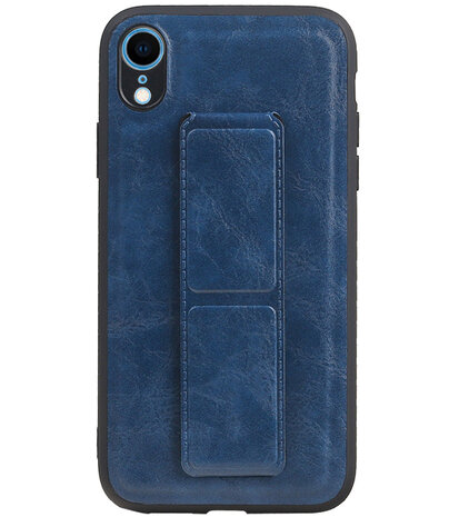 Grip Stand Hardcase Backcover voor iPhone XR Blauw