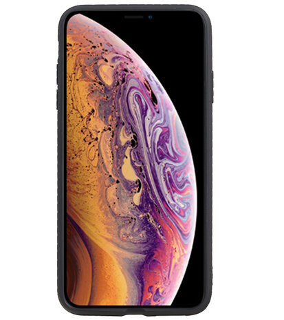 Grip Stand Hardcase Backcover voor iPhone XS Max Zwart