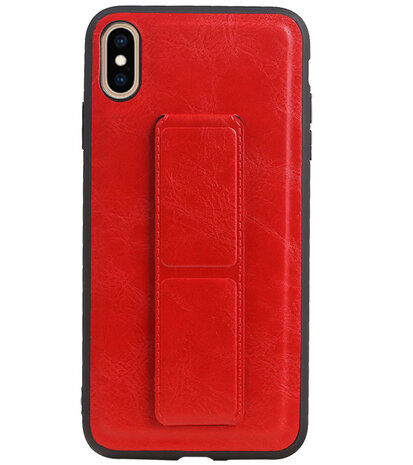 Grip Stand Hardcase Backcover voor iPhone XS Max Rood