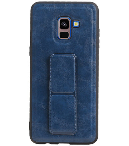 Grip Stand Hardcase Backcover voor Samsung Galaxy A8 (2018) Blauw