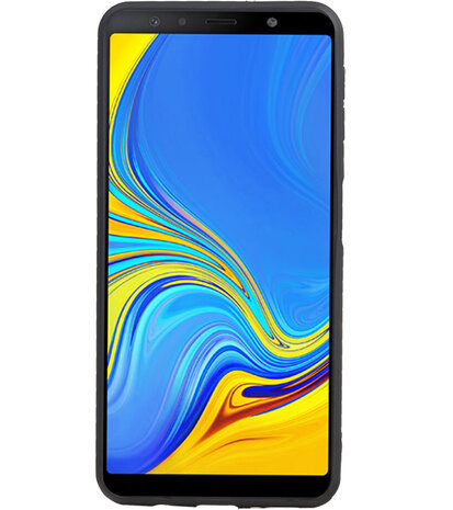 Grip Stand Hardcase Backcover voor Samsung Galaxy A7 (2018) Blauw