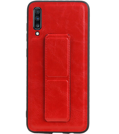 Grip Stand Hardcase Backcover voor Samsung Galaxy A70 Rood