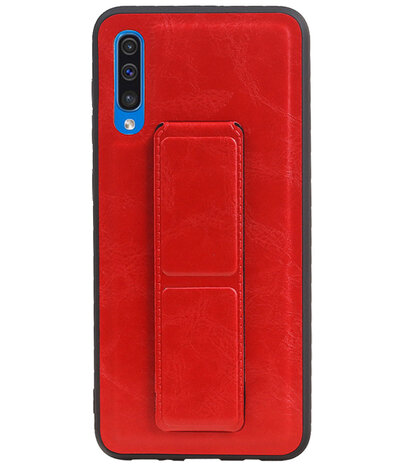 Grip Stand Hardcase Backcover voor Samsung Galaxy A50 Rood