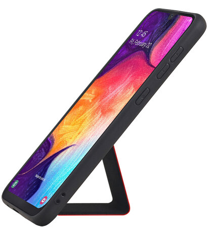 Grip Stand Hardcase Backcover voor Samsung Galaxy A50 Rood