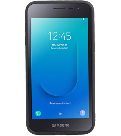 Grip Stand Hardcase Backcover voor Samsung Galaxy J2 Core Zwart