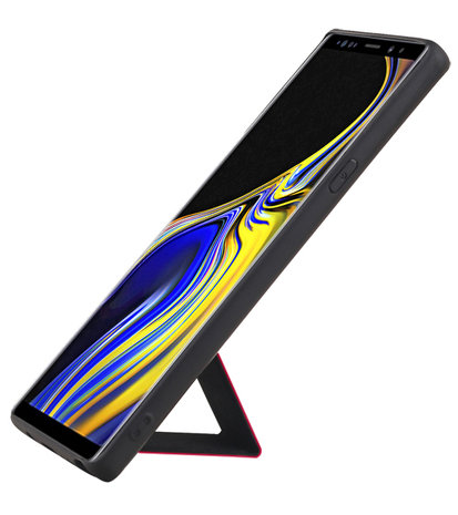 Grip Stand Hardcase Backcover voor Samsung Galaxy Note 9 Rood