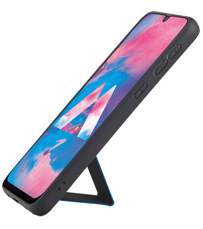 Grip Stand Hardcase Backcover voor Samsung Galaxy M30 Blauw