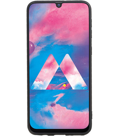 Grip Stand Hardcase Backcover voor Samsung Galaxy M30 Blauw