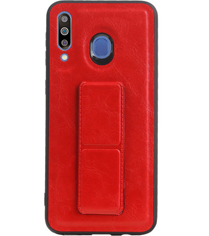 Grip Stand Hardcase Backcover voor Samsung Galaxy M30 Rood