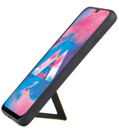 Grip Stand Hardcase Backcover voor Samsung Galaxy M30 Bruin