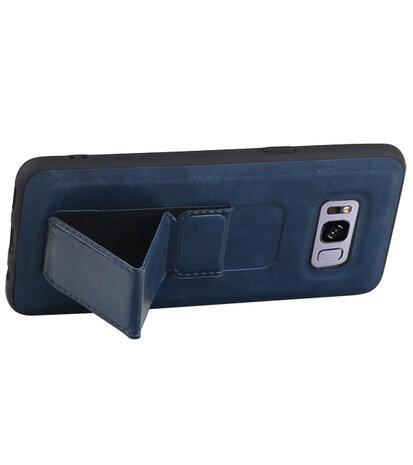 Grip Stand Hardcase Backcover voor Samsung Galaxy S8 Blauw