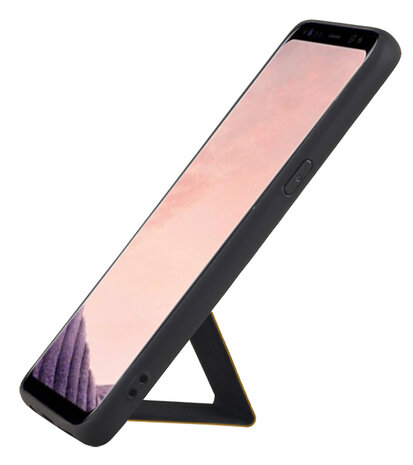 Grip Stand Hardcase Backcover voor Samsung Galaxy S8 Bruin