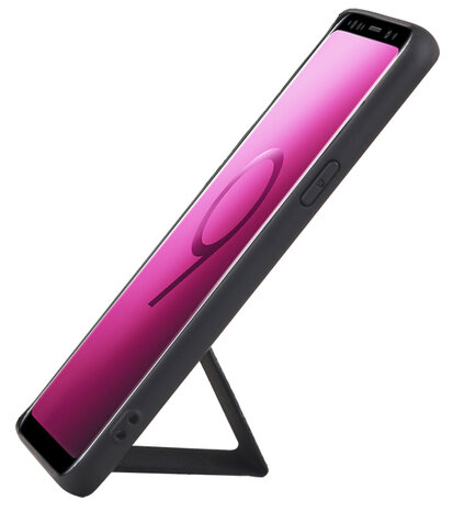 Grip Stand Hardcase Backcover voor Samsung Galaxy S9 Zwart