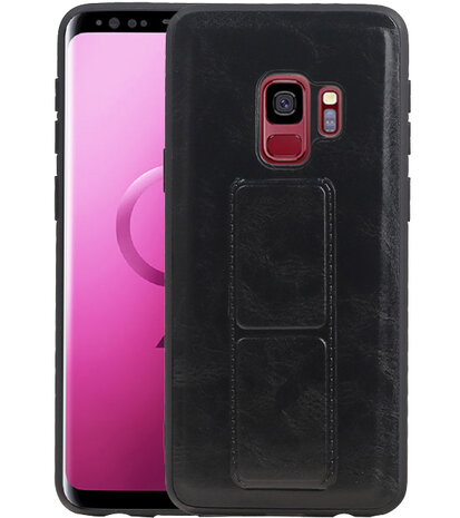 Grip Stand Hardcase Backcover voor Samsung Galaxy S9 Zwart