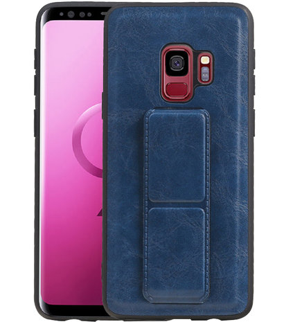 Grip Stand Hardcase Backcover voor Samsung Galaxy S9 Blauw