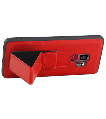 Grip Stand Hardcase Backcover voor Samsung Galaxy S9 Rood