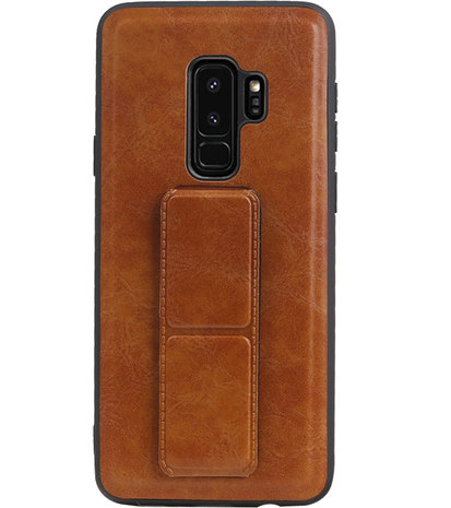 Grip Stand Hardcase Backcover voor Samsung Galaxy S9 Plus Bruin