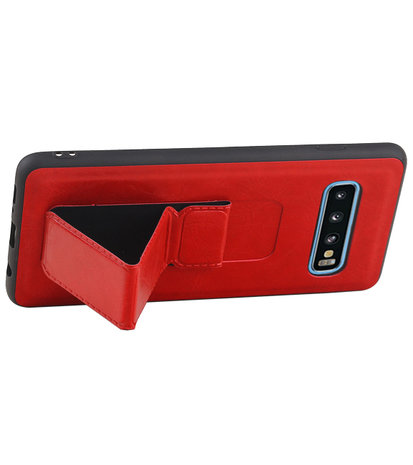 Grip Stand Hardcase Backcover voor Samsung Galaxy S10 Rood