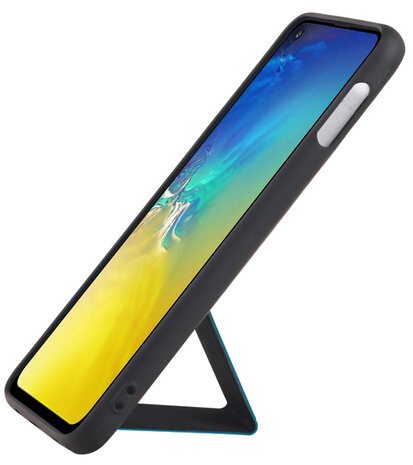 Grip Stand Hardcase Backcover voor Samsung Galaxy S10E Blauw