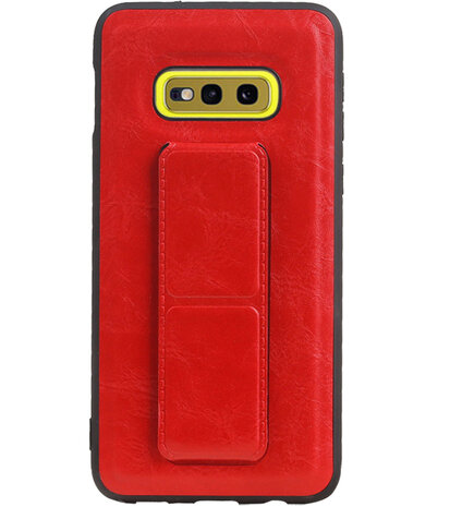 Grip Stand Hardcase Backcover voor Samsung Galaxy S10E Rood