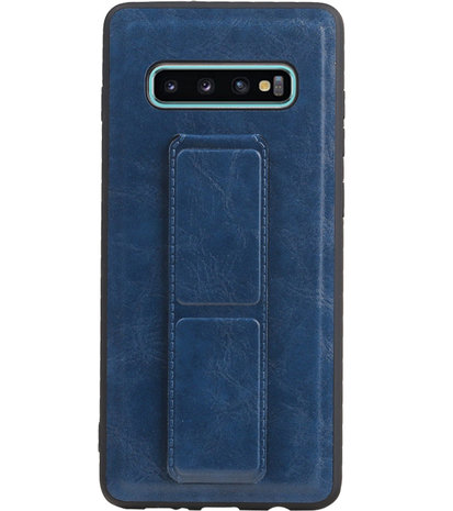 Grip Stand Hardcase Backcover voor Samsung Galaxy S10 Plus Blauw
