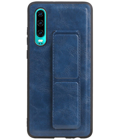 Grip Stand Hardcase Backcover voor Huawei P30 Blauw