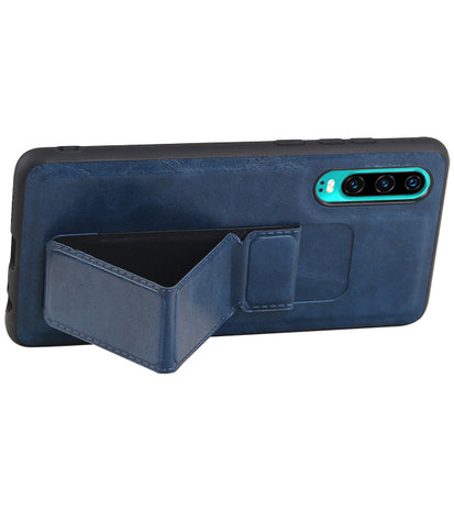 Grip Stand Hardcase Backcover voor Huawei P30 Blauw