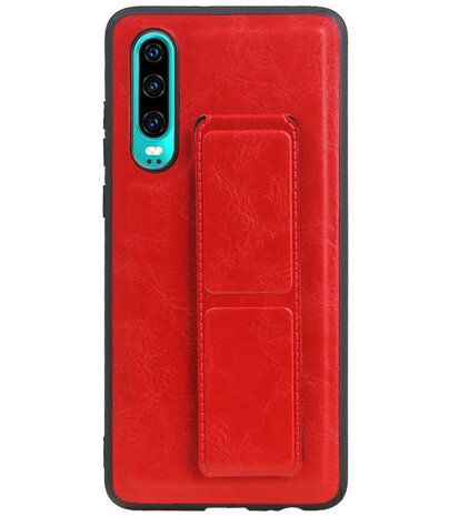 Grip Stand Hardcase Backcover voor Huawei P30 Rood