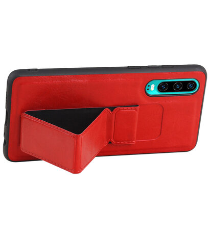 Grip Stand Hardcase Backcover voor Huawei P30 Rood