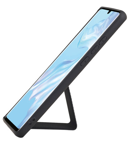 Grip Stand Hardcase Backcover voor Huawei P30 Pro Zwart