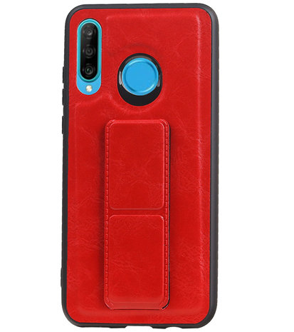 Grip Stand Hardcase Backcover voor Huawei P30 Lite / Nova 4E Rood