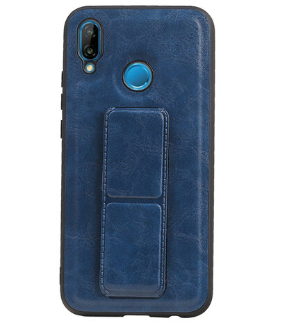 Grip Stand Hardcase Backcover voor Huawei P20 Lite Blauw