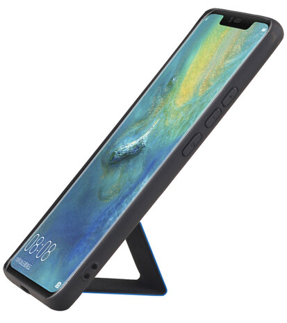 Grip Stand Hardcase Backcover voor Huawei Mate 20 Pro Blauw