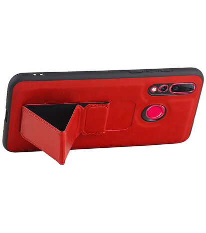 Grip Stand Hardcase Backcover voor Huawei Nova 4 Rood