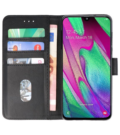 Bookstyle Wallet Cases Hoesje voor Samsung Galaxy A40 Zwart