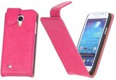 BestCases Luxe Kreukelleer Flipcase Hoesje voor Samsung Galaxy S4 Roze