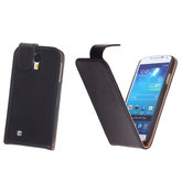 BestCases Luxe Kreukelleer Flipcase Hoesje voor Samsung Galaxy S4 Zwart