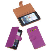 BestCases Lila Luxe Echt Lederen Booktype Hoesje voor Huawei Ascend G510