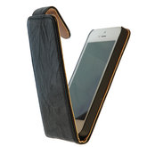 BestCases Zwart Kreukelleer Flipcase Hoesje voor HTC Desire 500