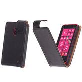 BestCases Zwart Kreukelleer Flipcase Hoesje voor Nokia Lumia 620