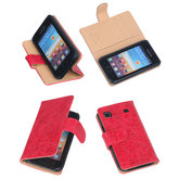 Bestcases Vintage Rood Book Cover Hoesje voor Samsung Galaxy S Plus